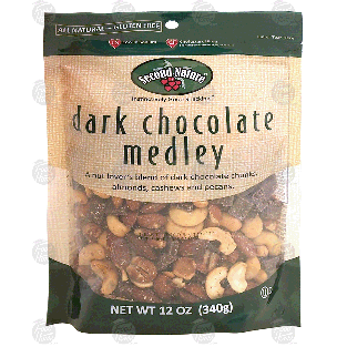 Second Nature  dark chocolate medley; dark chocolate, almonds, cas12oz