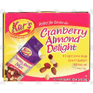 Kar's  cranberry almond delight, 8-single serve bags 10oz