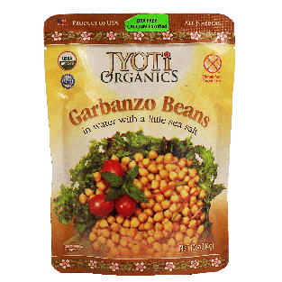 Jyoti Organics garbanzo beans in water with a little sea salt, glu10oz