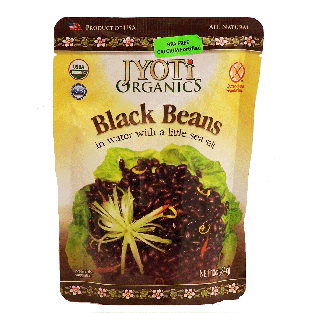 Jyoti Organics black beans in water with a little sea salt, gluten10oz