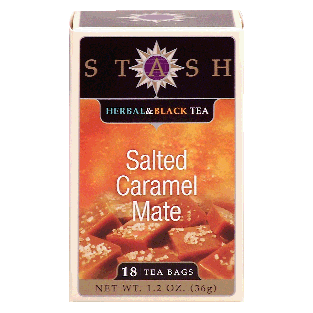Stash  salted caramel mate herbal & black tea, 18-bags 1.2oz