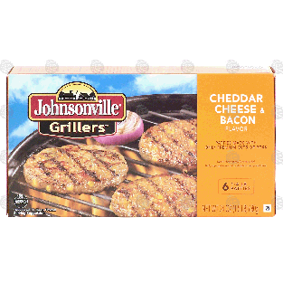 Johnsonville Grillers cheddar cheese & bacon flavor, 6-1/4 lb pat24-oz