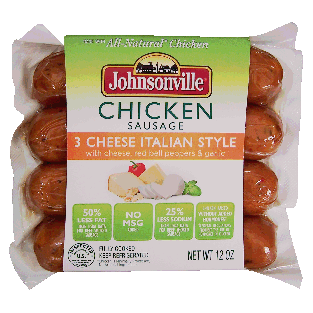 Johnsonville  chicken sausage, 3 cheese italian style with cheese,12oz