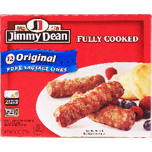 Jimmy Dean  12 fully cooked pork sausage links, original style, 29.6oz