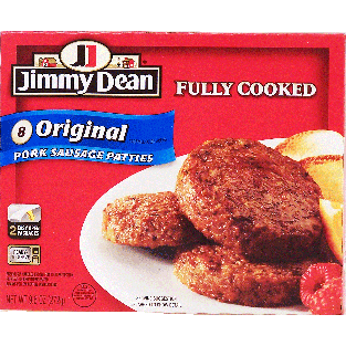 Jimmy Dean  8 fully cooked pork sausage patties, original style, 9.6oz