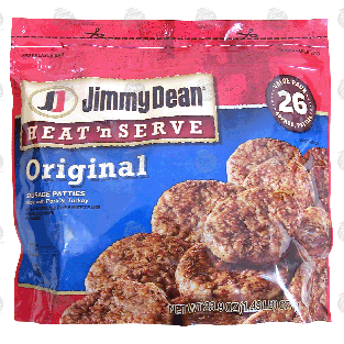 Jimmy Dean Heat 'n Serve original sausage patties made with por23.9-oz