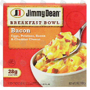Jimmy Dean Breakfast Bowl bacon; eggs, potatoes, bacon & cheddar c7-oz