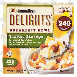 Jimmy Dean Delights turkey sausage breakfast bowl; scrambled egg w7-oz
