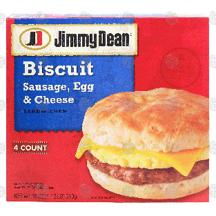 Jimmy Dean  biscuit sandwiches with sausage,egg & cheese, 4-count18-oz