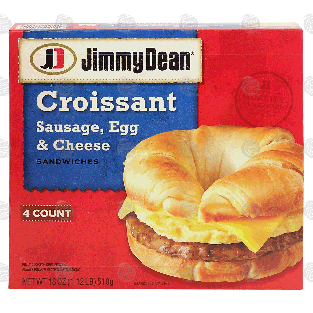 Jimmy Dean  croissant sandwiches, sausage egg & cheese, 4-count 18-oz