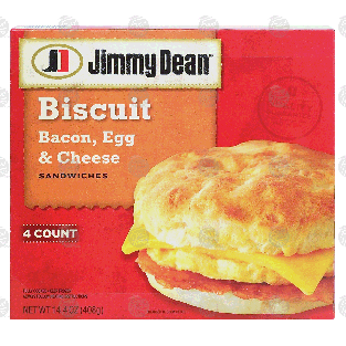 Jimmy Dean  biscuit sandwiches, bacon, egg & cheese on a biscui14.4-oz