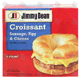 Jimmy Dean  croissant, sausage, egg & cheese sandwiches, 8 count,36-oz