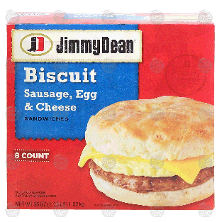 Jimmy Dean  biscuit, sausage, egg & cheese sandwiches, 8 count, f36-oz