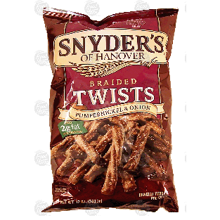 Snyder's Of Hanover  braided twists, pumpernickel & onion pretzels12oz