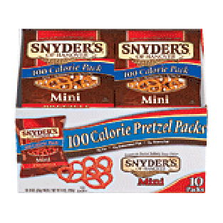 Snyder's Of Hanover 100 Calorie Pack mini pretzels, 10 on-the-go  9.2oz