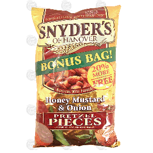 Snyder's Of Hanover  honey mustard & onion pretzel pieces 14.4oz