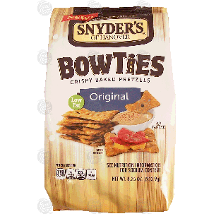 Snyder's Of Hanover Bowties crazy baked pretzels, original 8.25oz