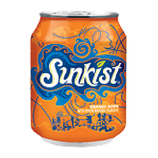 Sunkist  orange flavor soda, 8-fl. oz. 6pk