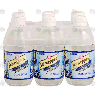Schweppes  club soda, sodium free, 6- 10 fl oz bottles 6-pk