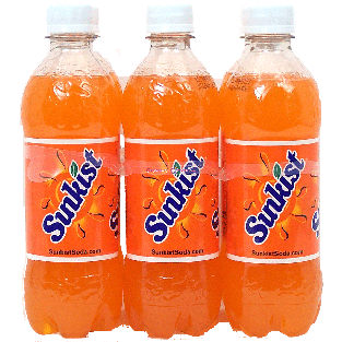 Sunkist  orange soda, 6-pack 1/2 liter bottles 3L