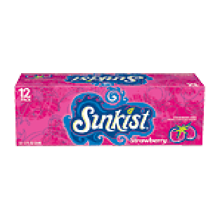 Sunkist Soda Strawberry 12 Oz Cool Pack 12pk