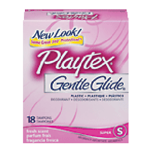 Playtex Gentle Glide 360 plastic tampons, super absorbency, fresh  18ct