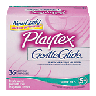 Playtex Gentle Glide tampons, super plus, deodorant, plastic appli 36ct