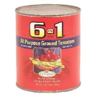 6 in 1 Brand  all purpose ground tomatoes, with added extra heavy  28oz