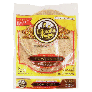 La Tortilla Factory  high fiber low carb tortillas made with who17.5oz