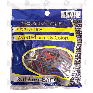 HQ Advance  rubber bands, assorted sizes & colors  1.5oz