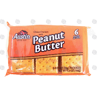 Austin  cheese crackers with peanut butter, 6 packs of four 5.5oz