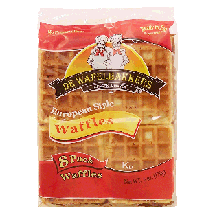 De Wafflebakers  european style waffles, fully cooked, 8-pack 6oz