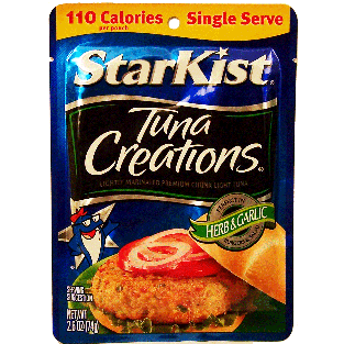Starkist Tuna Creations herb & garlic lightly marinated premium c 2.6oz