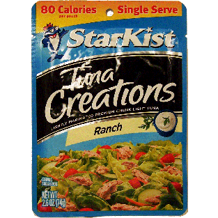 Starkist Tuna Creations ranch lightly marinated premium chunk lig 2.6oz