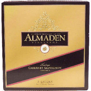 Almaden Heritage cabernet sauvignon wine of California, 12.5% alc. b5L