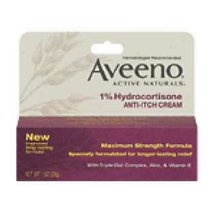 Aveeno Active Naturals Hydrocortisone Anti-Itch Cream Maximum Stren1oz