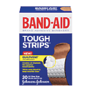 Johnson & Johnson Band-Aid tough strips; bandages, all one size  20ct