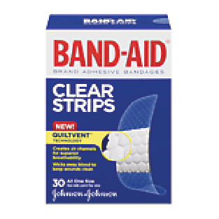 Johnson & Johnson Band-Aid clear strips; clear bandages, all one s 30ct