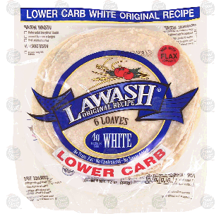 Lawash Original Recipe lower carb white loaves, now with flax, 6 12-oz