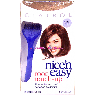 Clairol nice 'n easy root touch-up permanent color application, med 1ct