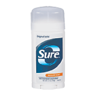 Sure  anti-perspirant & deodorant, original solid, regular scent  2.7oz