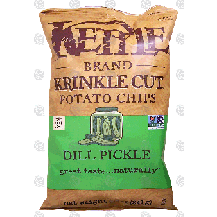 Kettle Chips Krinkle Cut dill pickle potato crisps  8.5oz