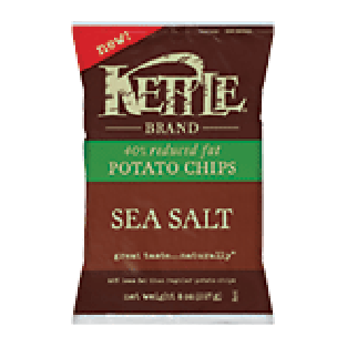 Kettle Chips  sea salt potato chips, 40% less fat  8oz