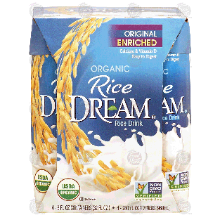 Rice Dream Organic original enriched rice drink, 4 - 8 fl oz c32-fl oz