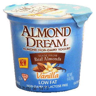 Almond Dream  low fat non-dairy & lactose free vanilla yogurt made 6oz