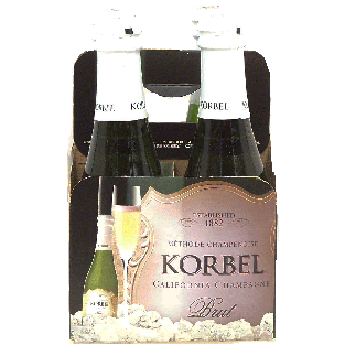 Korbel Methode Champenoise Brut; champagne of California, 12% alc. 4pk