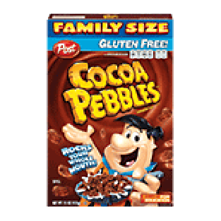 Post Cocoa Pebbles rice cereal with cocoa sweetening 15oz