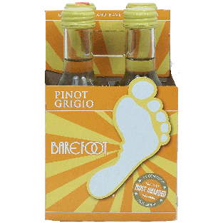 Barefoot  pinot grigio wine of California, 12.5% alc. by vol., 187-4pk