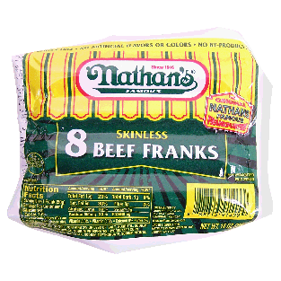 Nathan's Famous skinless beef franks, 8-count 14oz