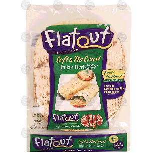 Flatout Soft & No Crust italian herb flatbread, 7 lowfat wraps 14-oz